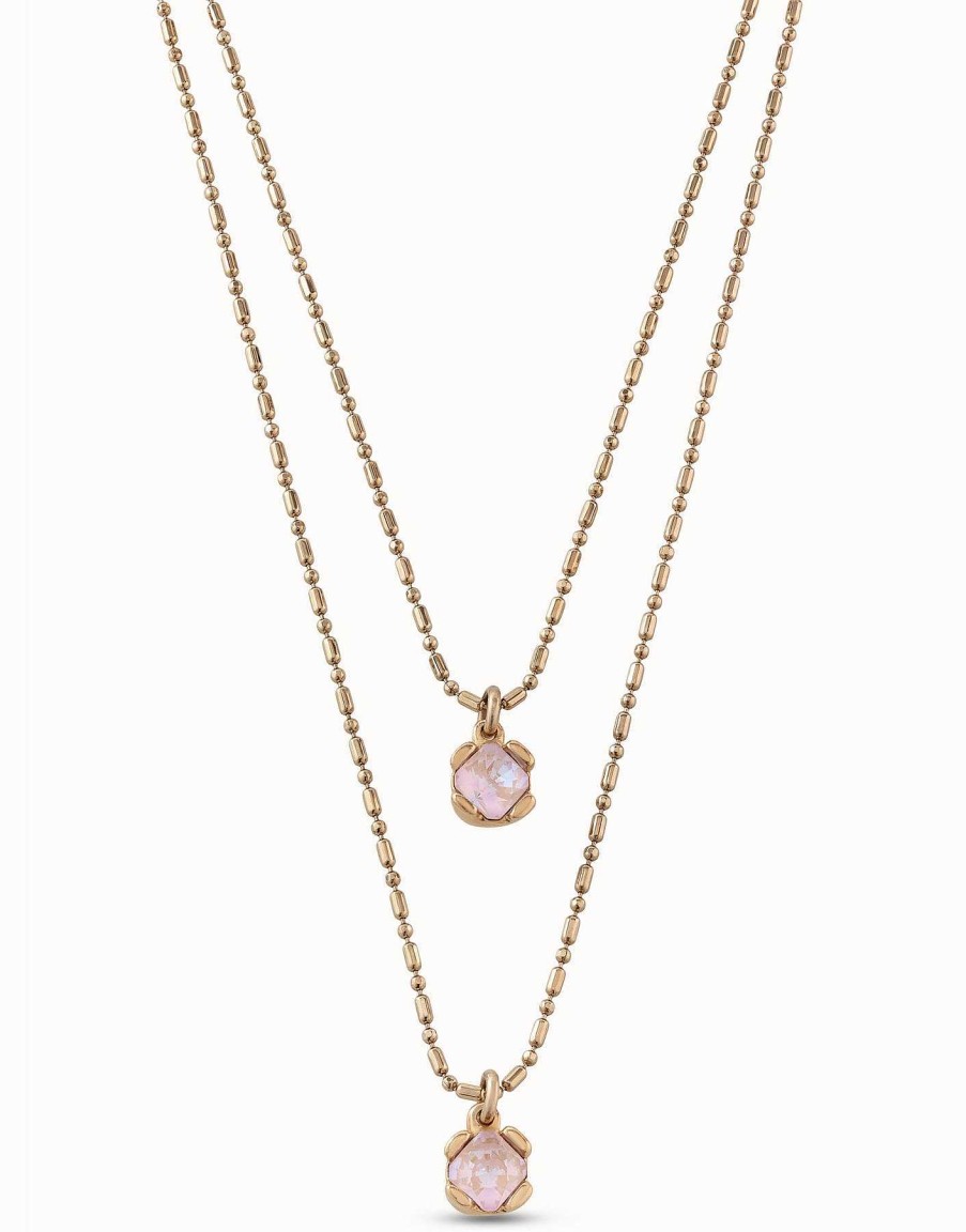 Jewelry Uno de 50 | Uno De 50 Gold Aura Pink Necklace