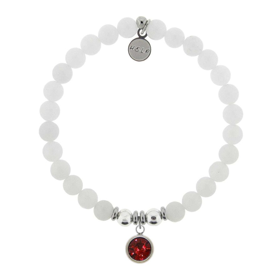 Jewelry T. Jazelle | Birthstone Bracelet - January Garnet Charm