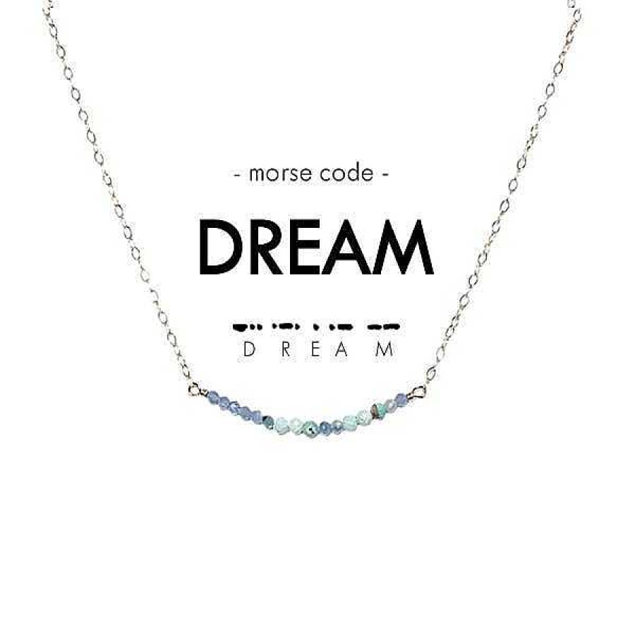 Jewelry Ethic Goods | Dainty Stone Morse Code Necklace - Dream