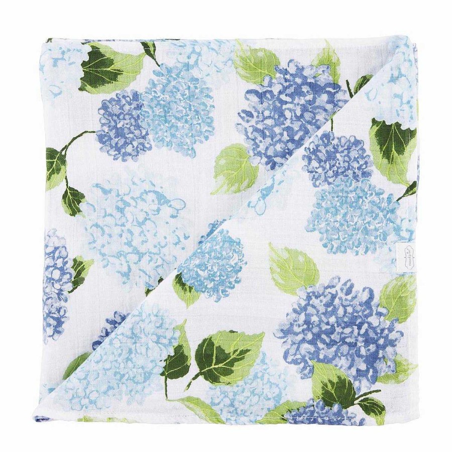 Home & Gifts Mudpie | Blue Hydrangea Swaddle Blanket