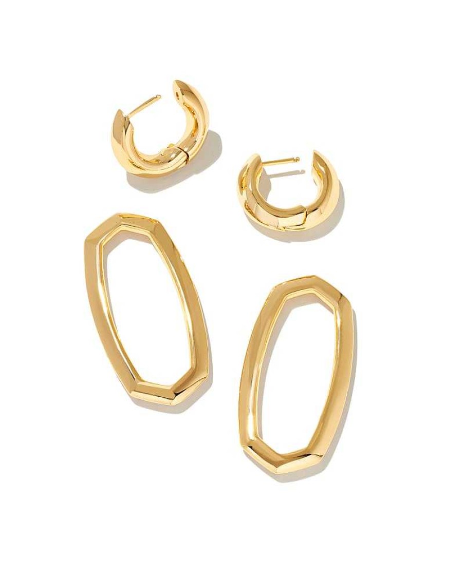 Jewelry Kendra Scott | Danielle Gold Crystal Convertible Link Earrings