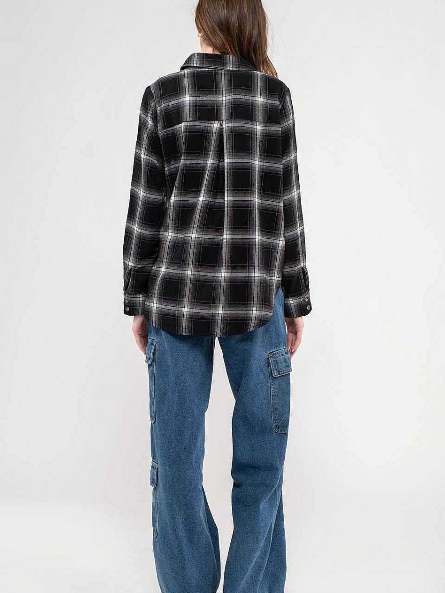 Apparel Blu Pepper | Midnight Plaid Button Down Top