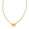 Jewelry Kendra Scott | Cailin Gold Pendant Necklace In Golden Yellow Crystal