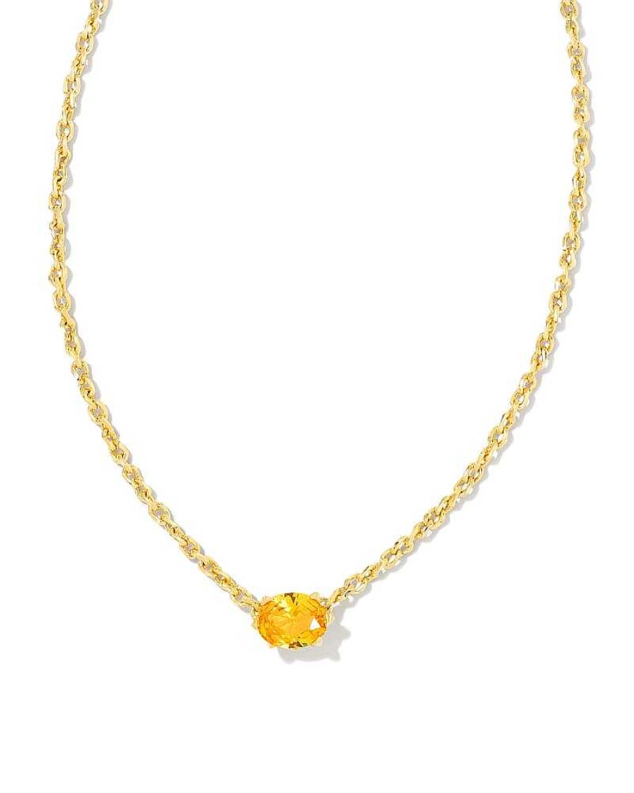 Jewelry Kendra Scott | Cailin Gold Pendant Necklace In Golden Yellow Crystal