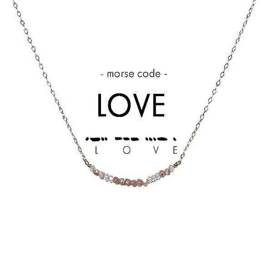 Jewelry Ethic Goods | Dainty Stone Morse Code Necklace - Love