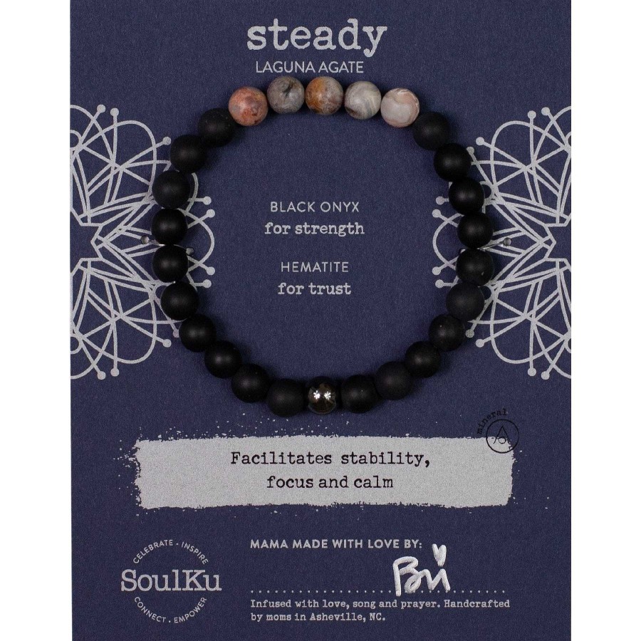 Jewelry Soulku | Soulku Men'S Laguna Agate Bracelet For Steady