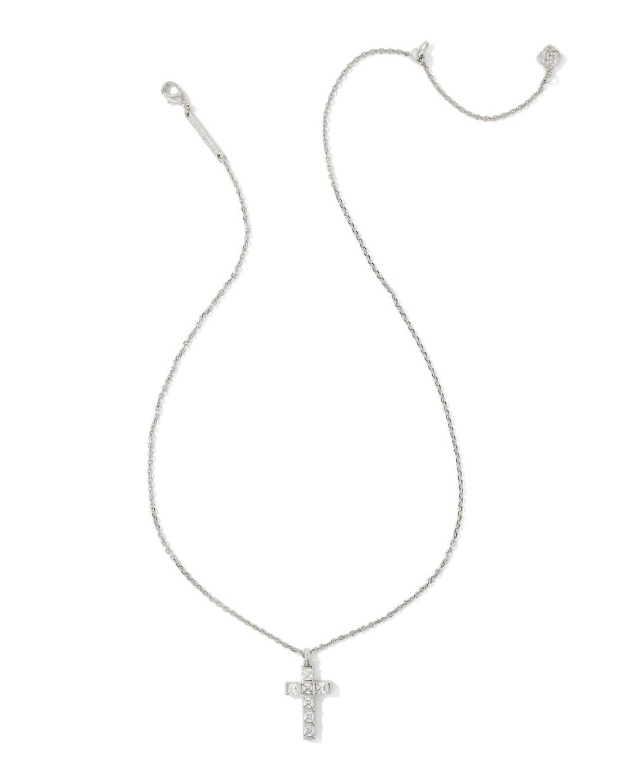 Jewelry Kendra Scott | Gracie Cross Short Pendant Necklace In Crystal