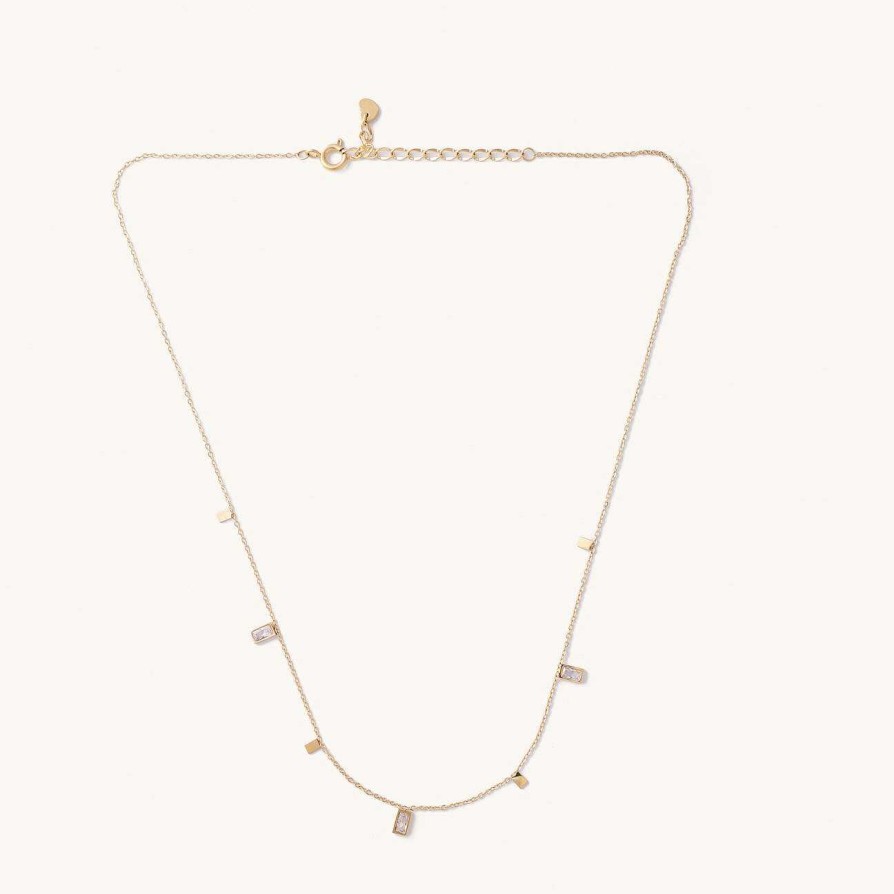 Jewelry Nikki Smith Designs | Baguette Crystal Waterproof Necklace