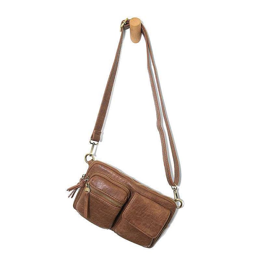 Accessories Joy Susan | Kendra Cargo Pocket Sling Crossbody Bag - Saddle