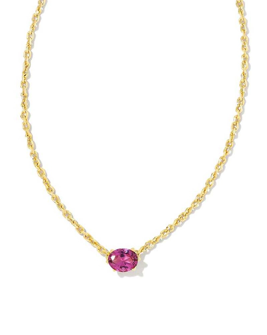 Jewelry Kendra Scott | Cailin Gold Pendant Necklace In Purple Crystal