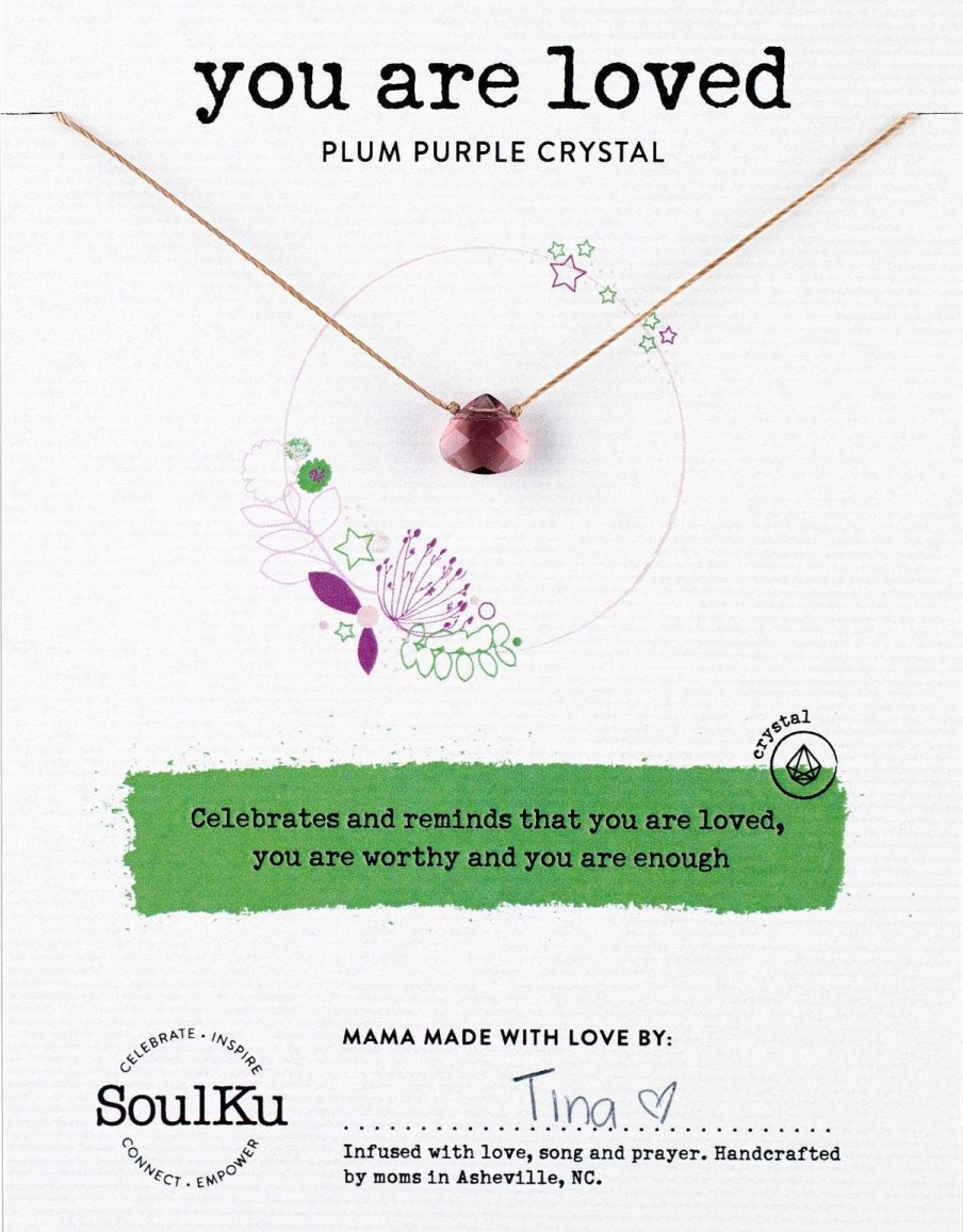 Jewelry Soulku | Soulku Plum Crystal Necklace For You Are Loved