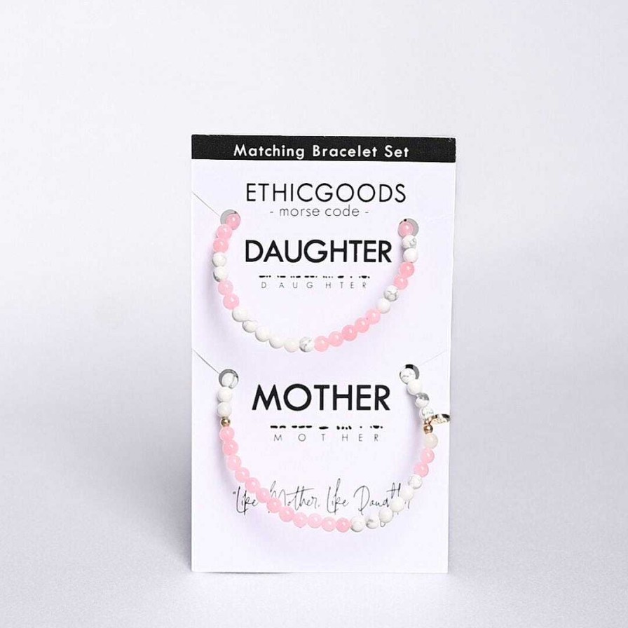 Jewelry Ethic Goods | Morse Code Bracelet Set - Mother & Daughter