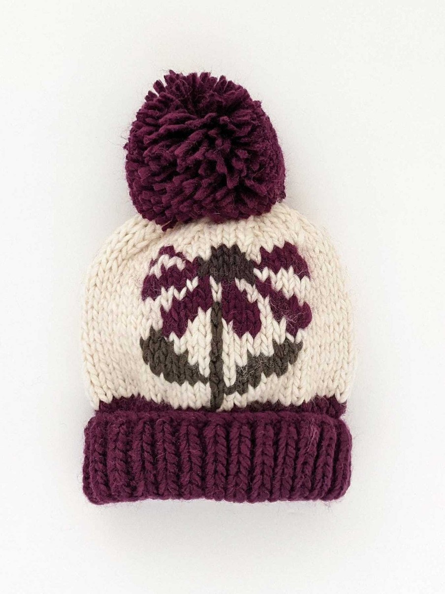 Home & Gifts Huggalugs | Plum Coneflower Beanie