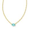 Jewelry Kendra Scott | Cailin Gold Pendant Necklace In Aqua Crystal