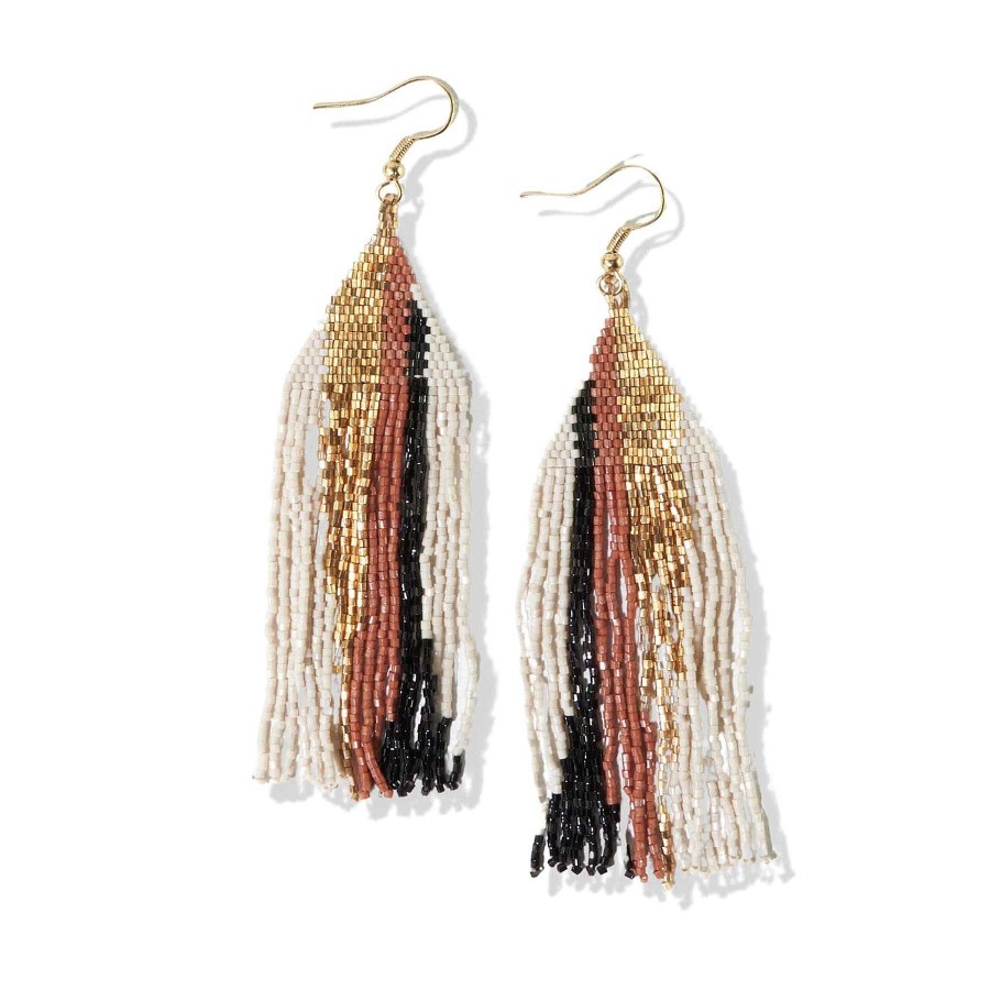 Jewelry Ink + Alloy | Camielle Abstract Fringe Earrings Mixed Metallic