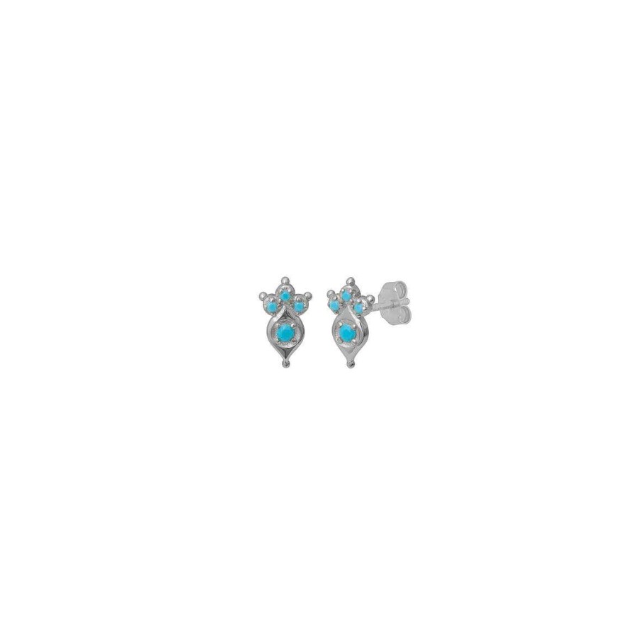 Jewelry F.Y.B. | Grace Turquoise Studs - Silver