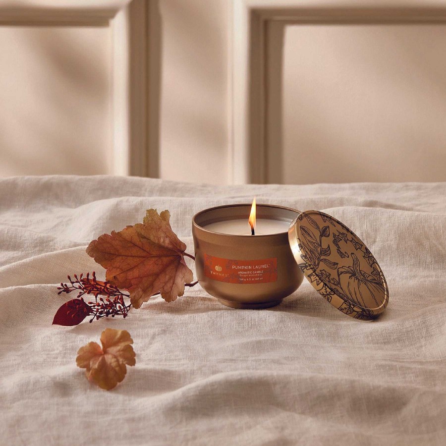 Home & Gifts Thymes | Thymes Pumpkin Laurel Tin Candle