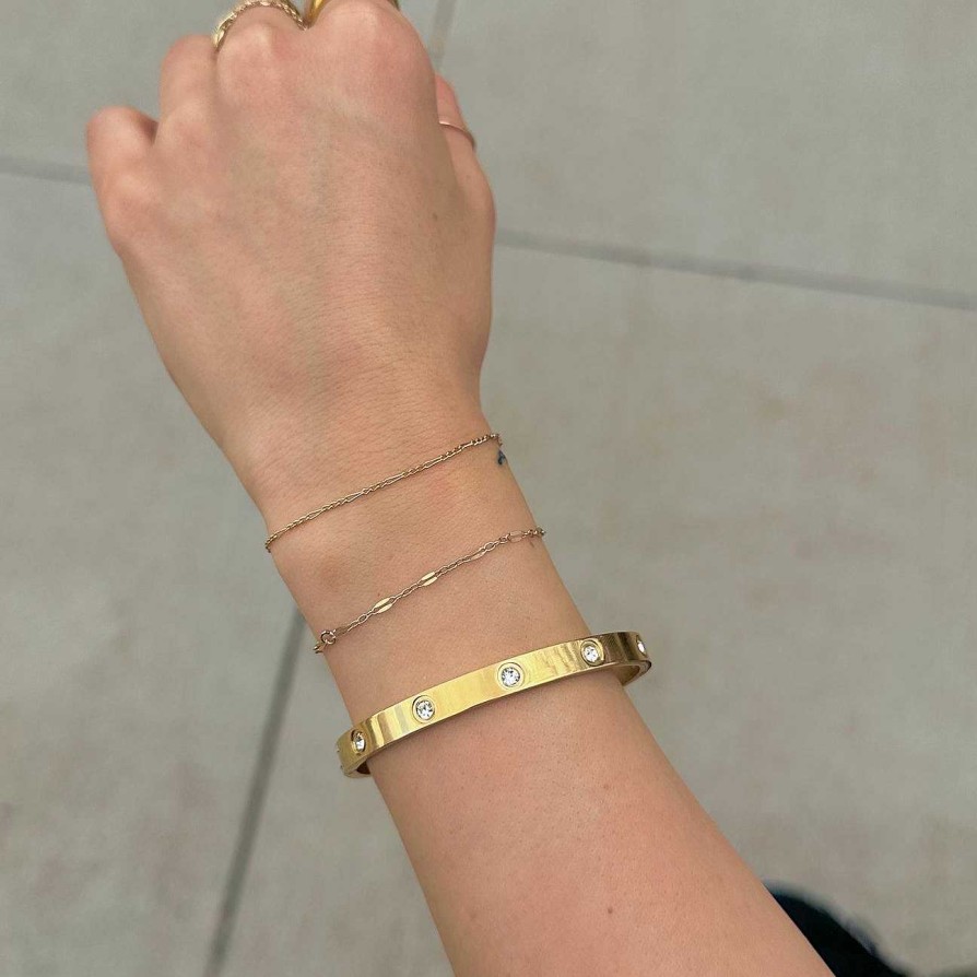 Jewelry Nikki Smith Designs | Corinne Waterproof Gold Bangle