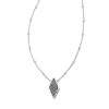 Jewelry Kendra Scott | Kinsley Silver Short Pendant Necklace In Platinum Drusy By Kendra Scott