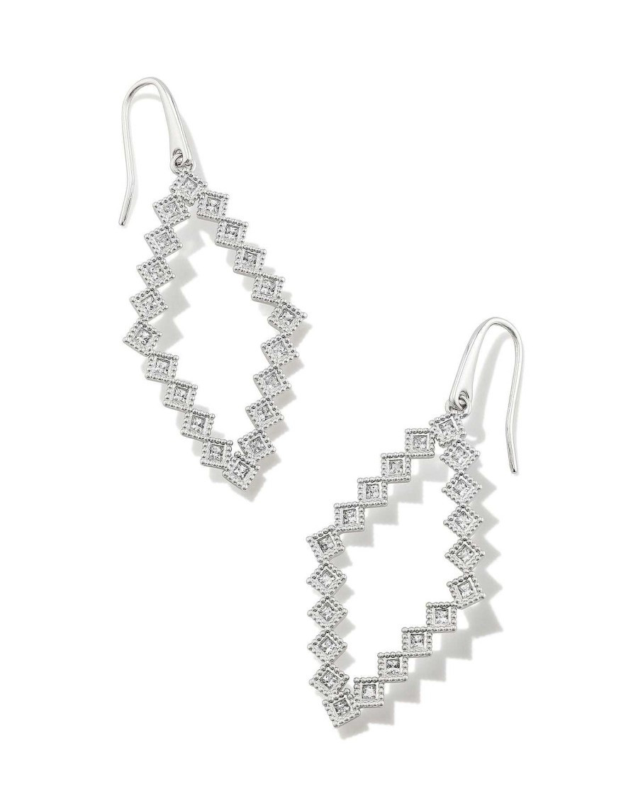 Jewelry Kendra Scott | Kinsley Open Frame Earrings In White Crystal