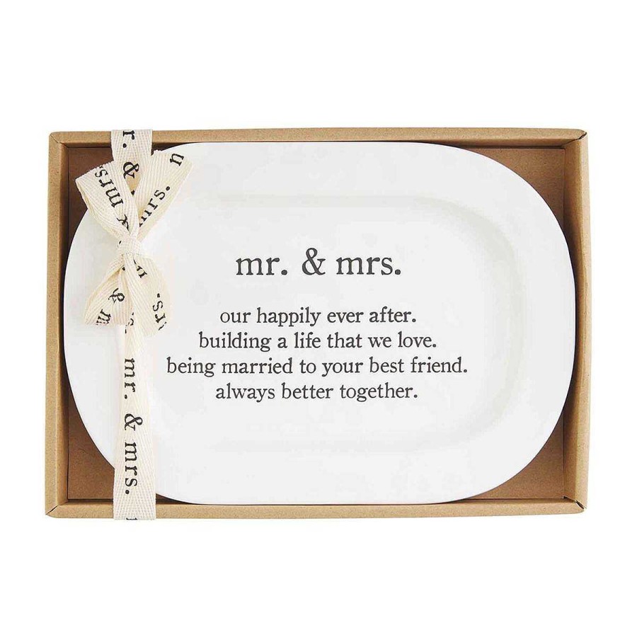 Home & Gifts Mudpie | Mr & Mrs Sentiment Plate