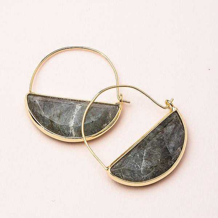 Jewelry Scout Curated Wears | Scout Curated Wears Stone Prism Hoop - Labradorite/Gold