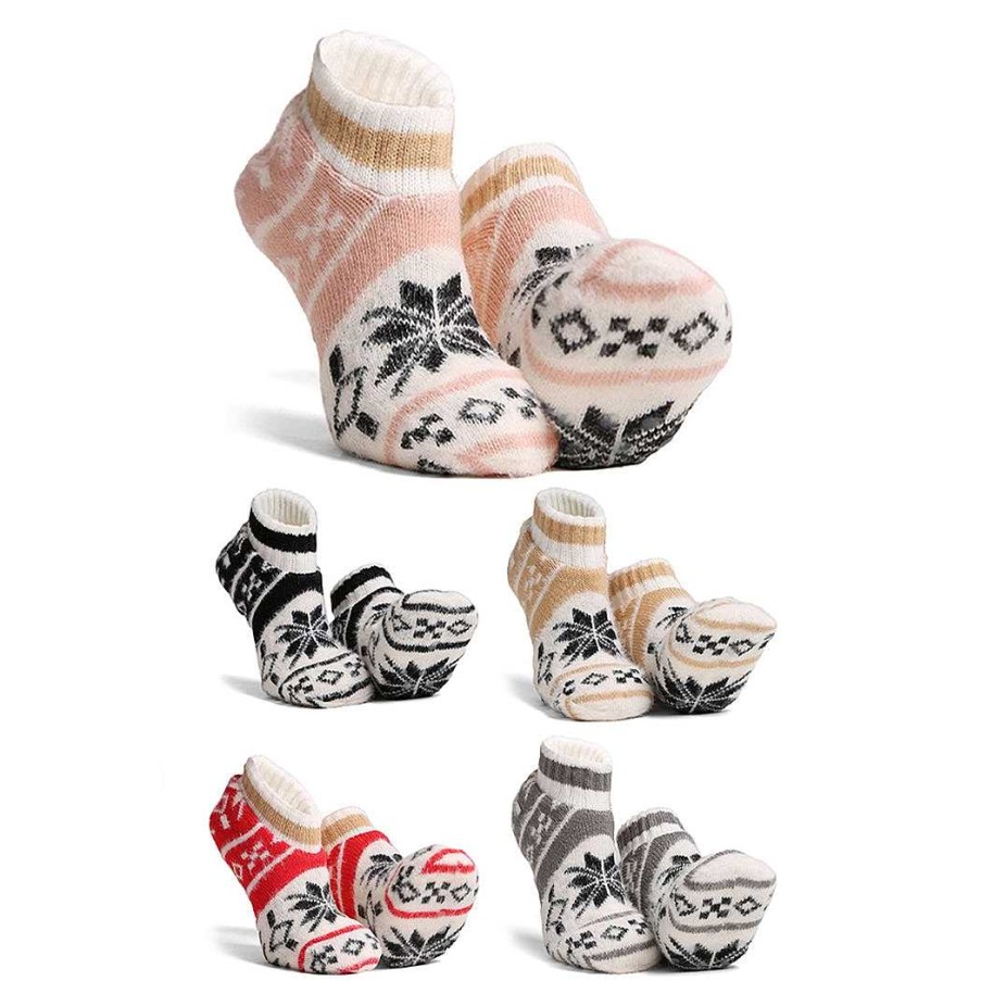 Accessories Fashion City | Cozy Nordic Snowflake Ankle Slipper Socks