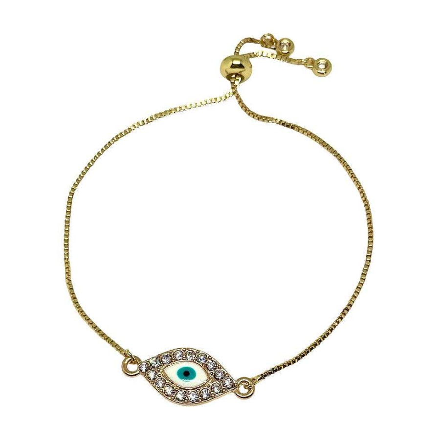 Jewelry Nikki Smith Designs | Shimmer Evil Eye Adjustable Bracelet