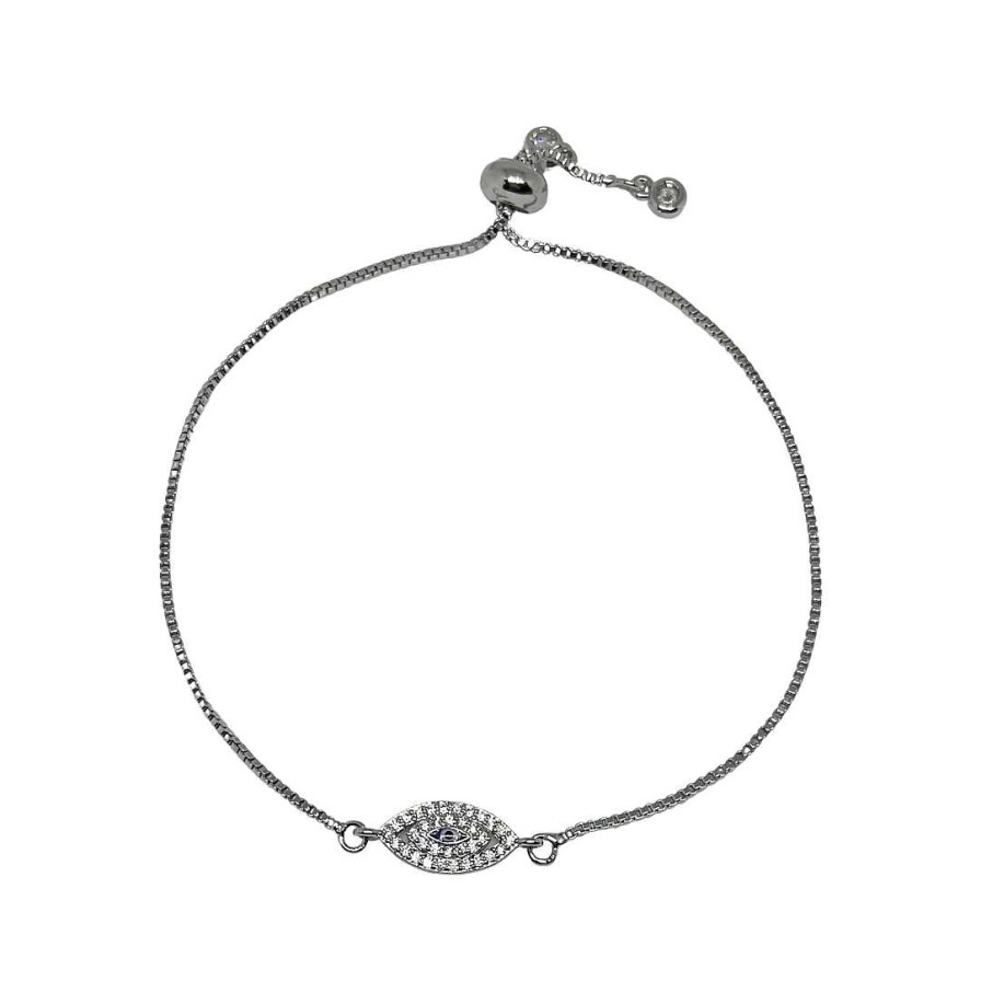 Jewelry Nikki Smith Designs | Silver Mini Eye Adjustable Bracelet