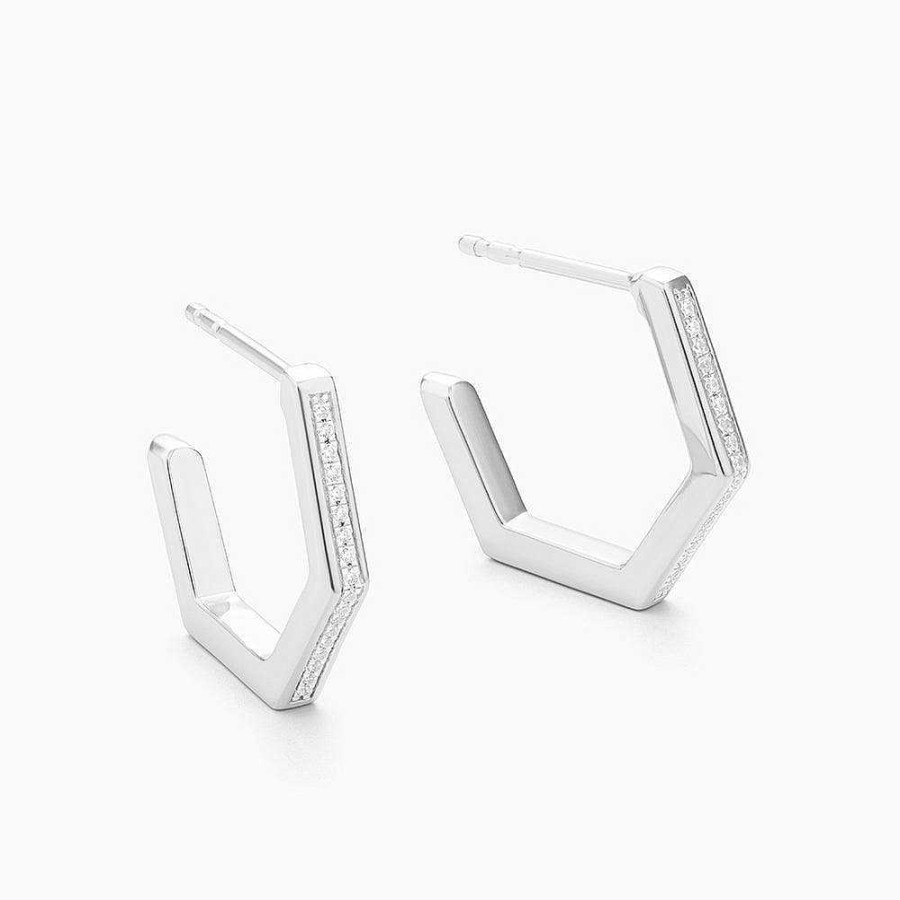 Jewelry Ella Stein | Hexa Diamond Huggie Earrings