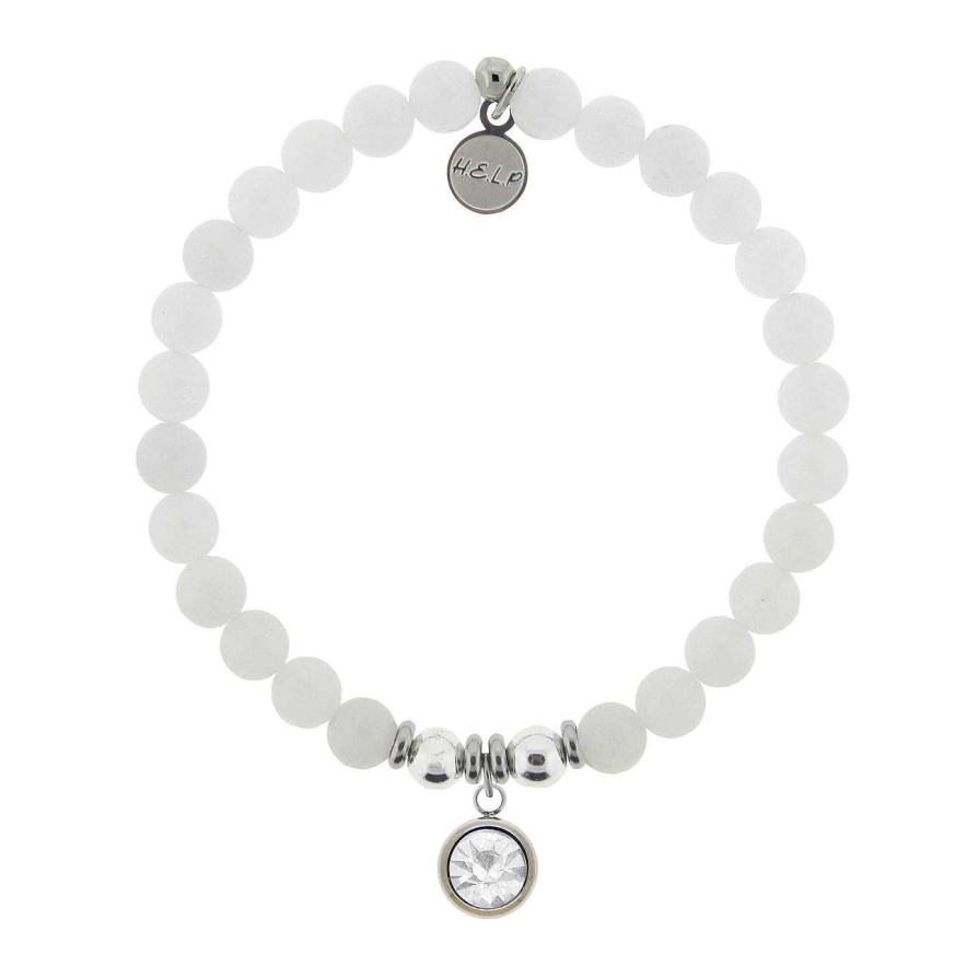 Jewelry T. Jazelle | Birthstone Bracelet - April Crystal Charm