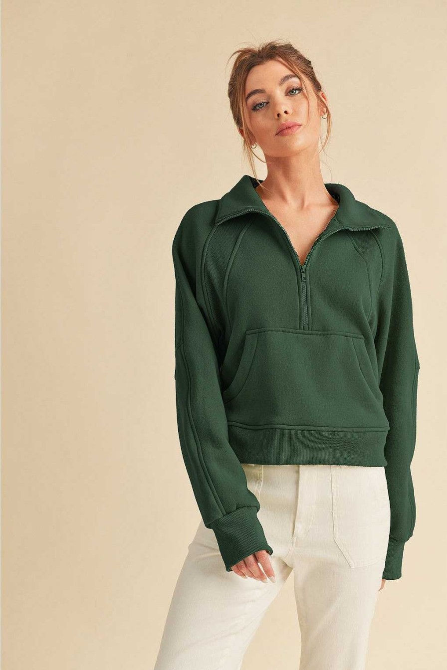 Apparel Aemi | On The Move Funnel Neck Half -Zip Pullover