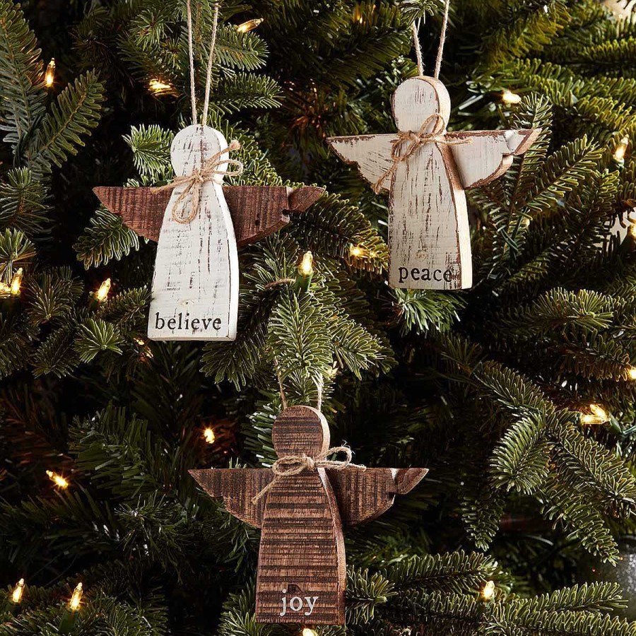 Home & Gifts Mudpie | White Wood Angel Ornament