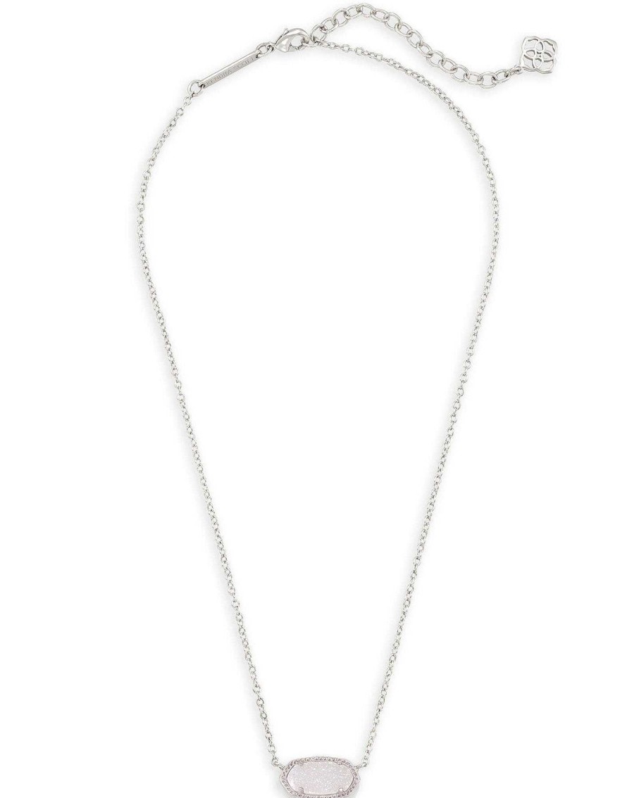 Jewelry Kendra Scott | Elisa Silver Pendant Necklace In Iridescent Drusy