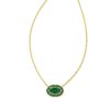 Jewelry Kendra Scott | Elisa Gold Crystal Frame Short Pendant Necklace In Kelly Green Illusion