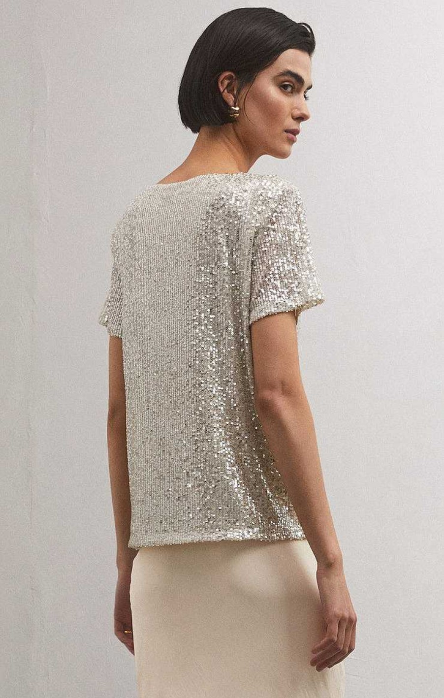 Apparel Z Supply | Marbella Sequin Top In Stardust