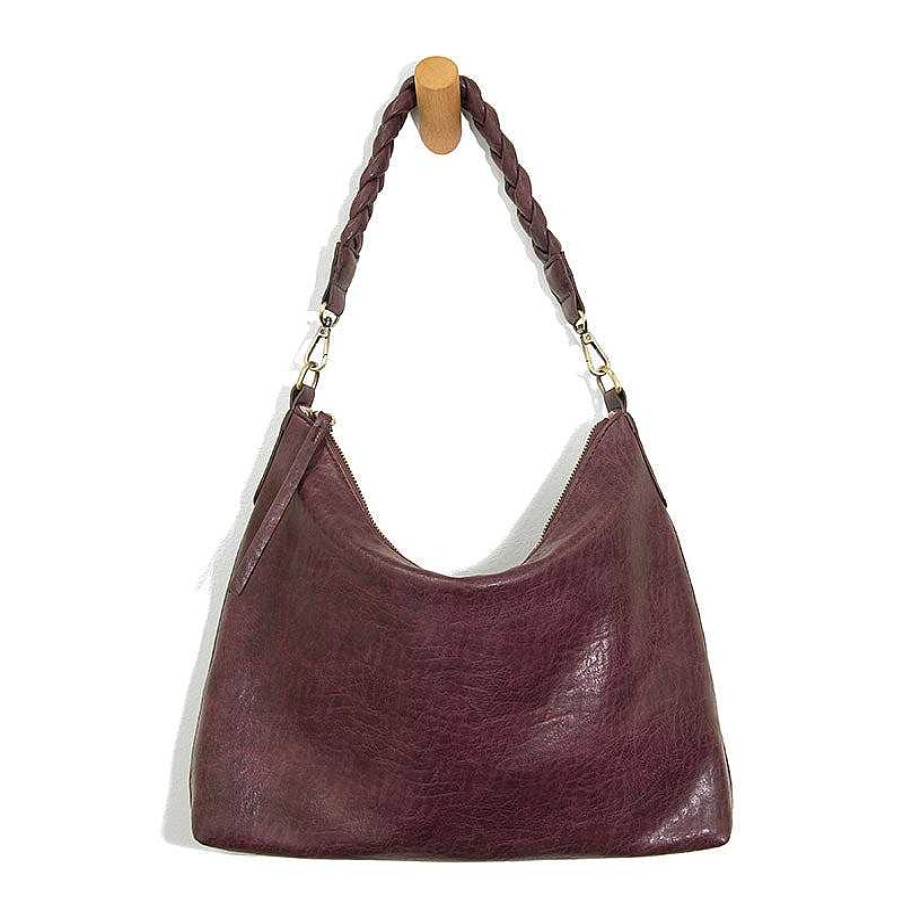 Accessories Joy Susan | Selene Slouchy Hobo Bag - Aubergine