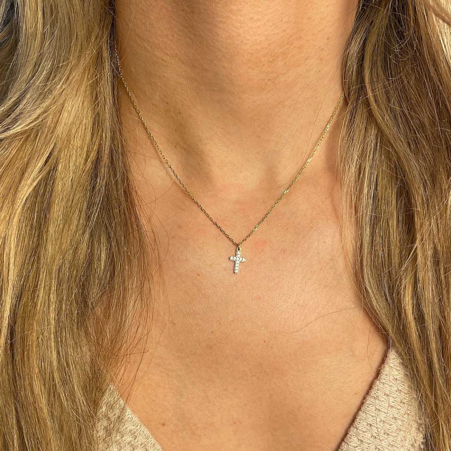 Jewelry Nikki Smith Designs | Crystal Cross Waterproof Necklace