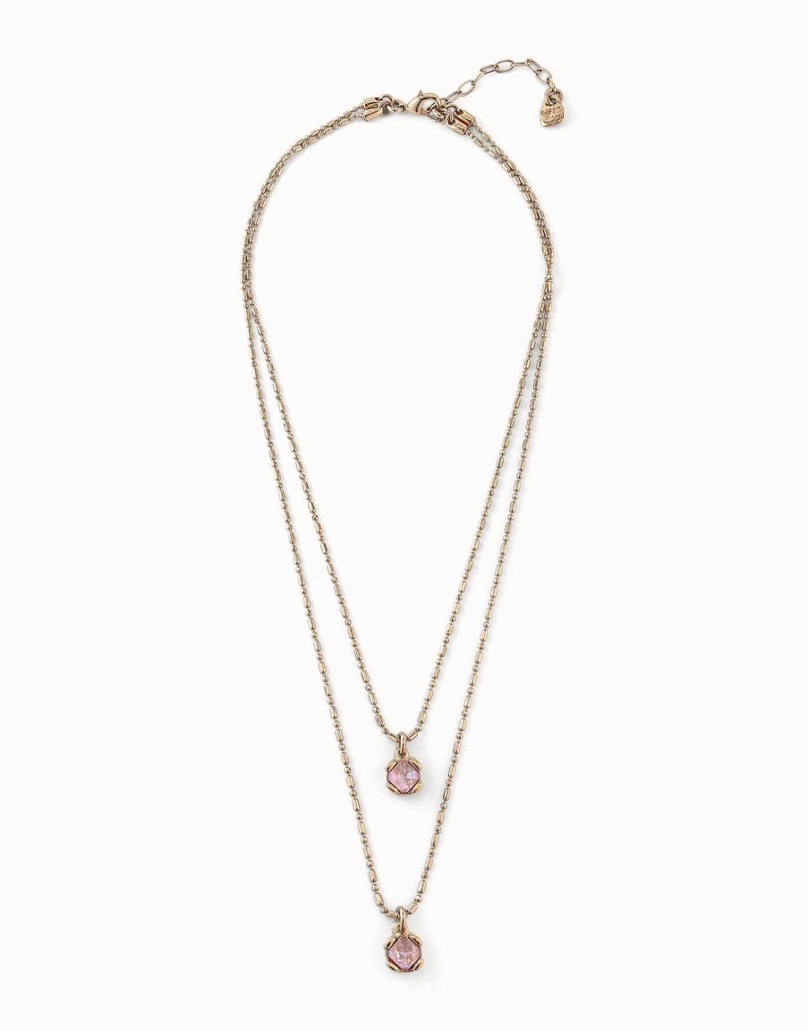 Jewelry Uno de 50 | Uno De 50 Gold Aura Pink Necklace