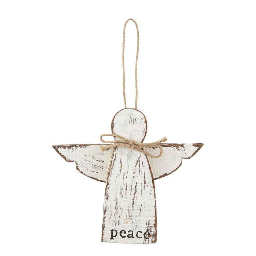 Home & Gifts Mudpie | White Wood Angel Ornament