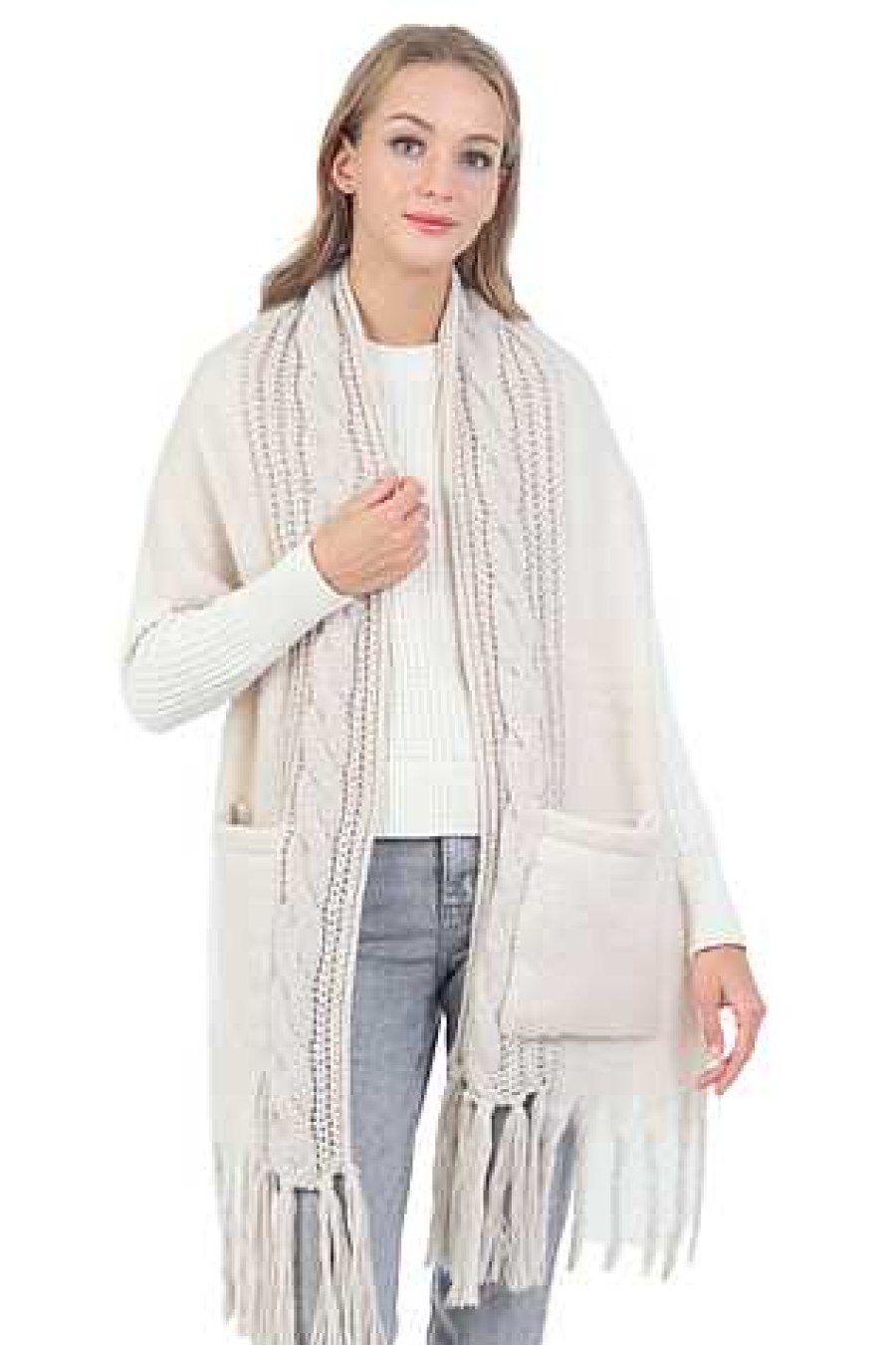 Accessories Wona Trading | Winter Warmth Scarf With Pockets