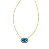 Jewelry Kendra Scott | Elisa Gold Crystal Frame Short Pendant Necklace In Sea Blue Illusion