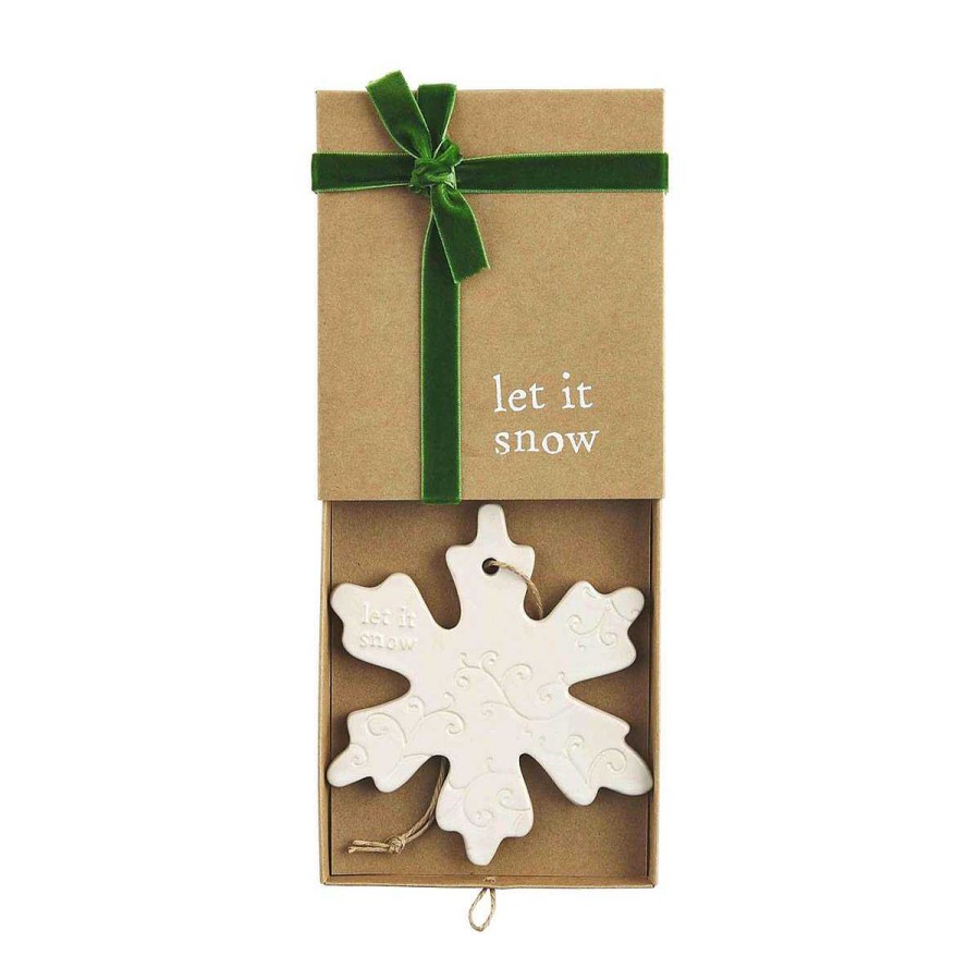 Home & Gifts Mudpie | Snowflake Boxed Stoneware Ornament