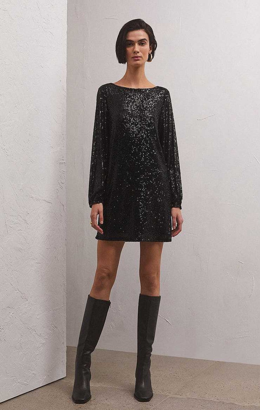 Apparel Z Supply | Andromeda Sequin Dress In Black