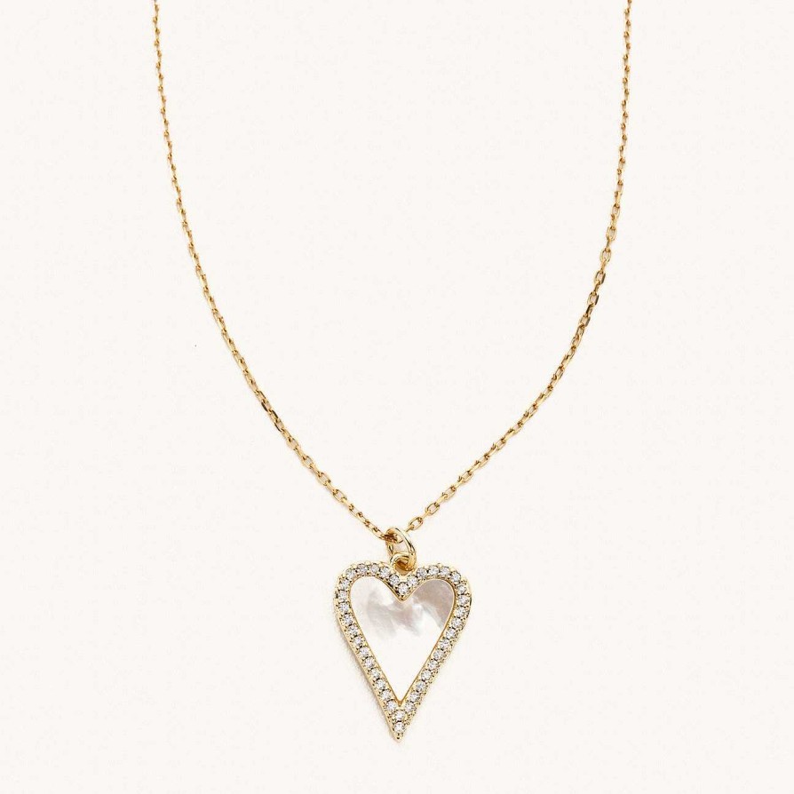 Jewelry Nikki Smith Designs | White Shell Adjustable Heart Waterproof Necklace