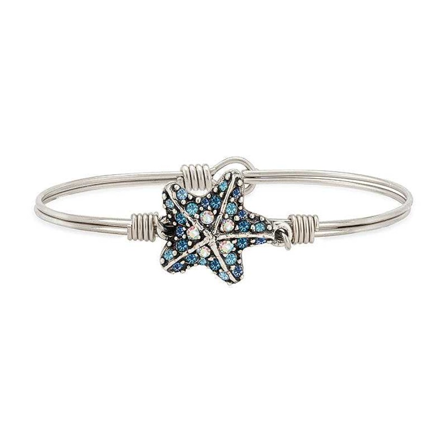 Jewelry Luca + Danni | Crystal Pave Starfish Bangle Bracelet