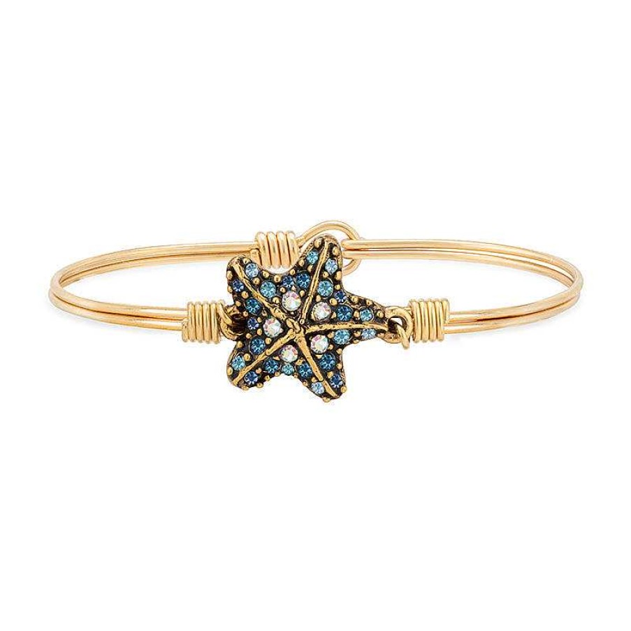 Jewelry Luca + Danni | Crystal Pave Starfish Bangle Bracelet