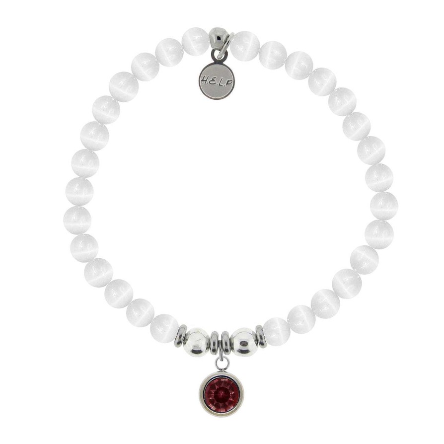 Jewelry T. Jazelle | Birthstone Bracelet - January Garnet Charm