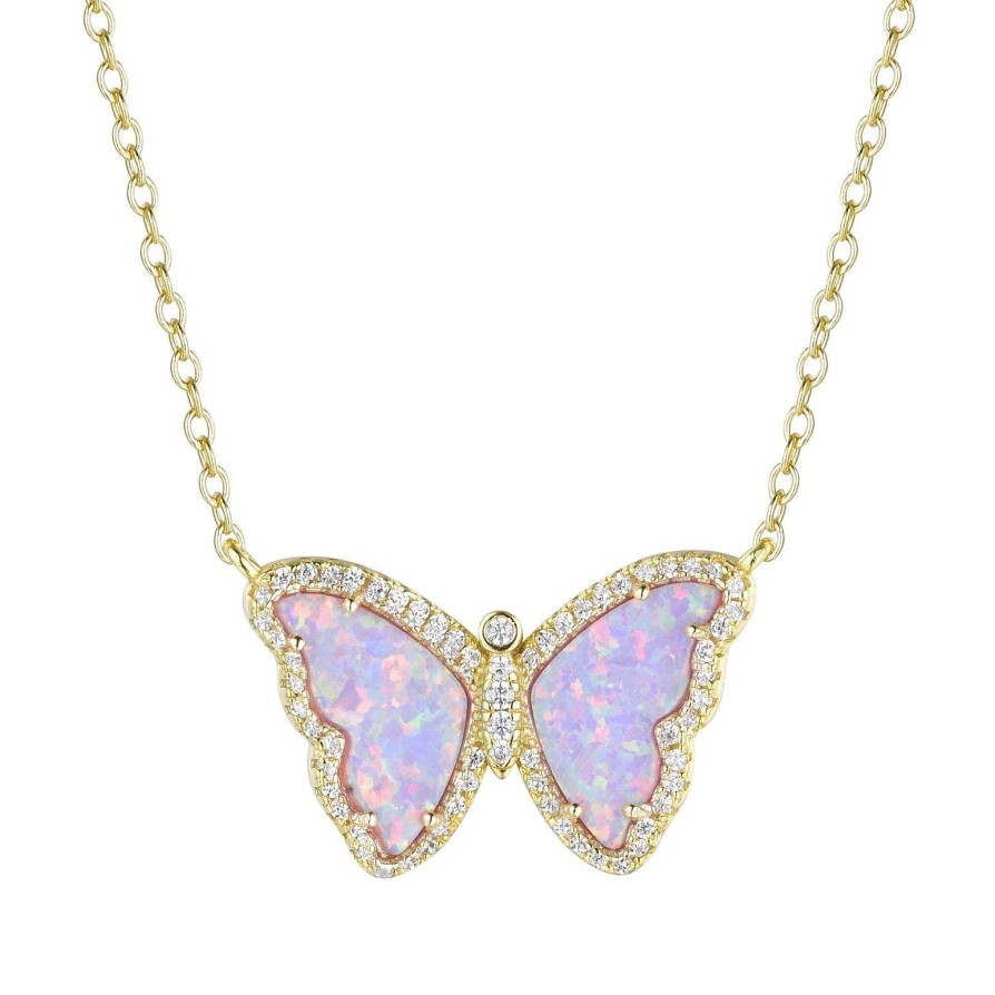 Jewelry Kamaria | Kamaria Butterfly Necklace - Lavender Opal Gold