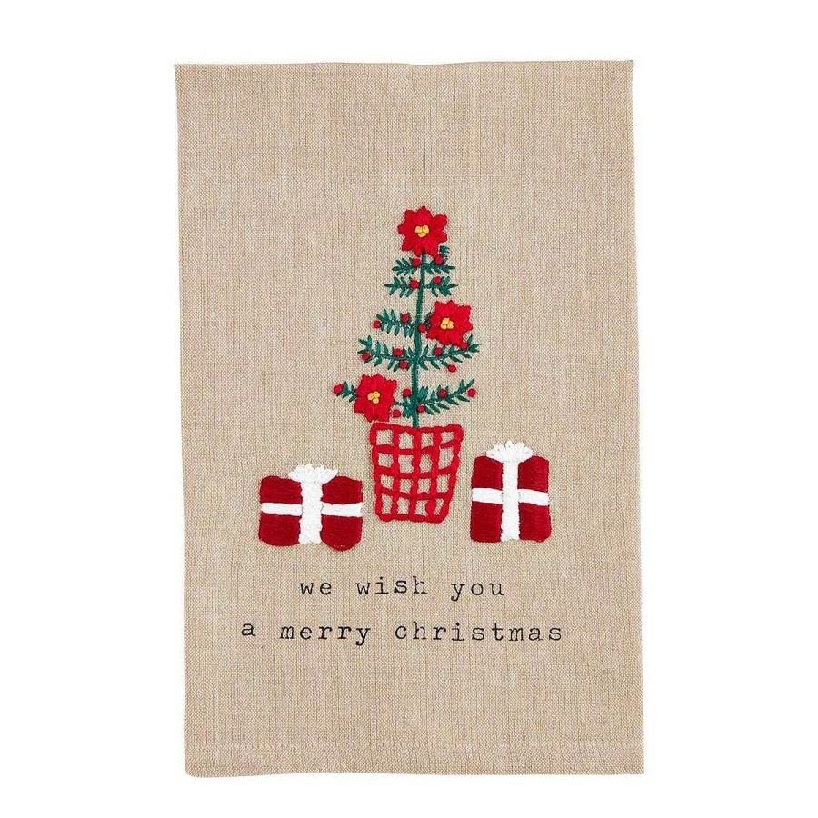 Home & Gifts Mudpie | Tree Embroidered Christmas Towels